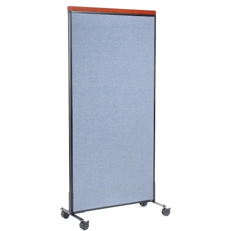 Global Industrial 36-1/4W x 100-1/2H Deluxe Mobile Office Partition Panel, Blue 695792MBL